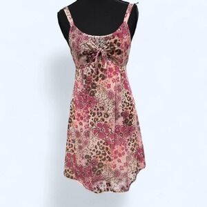 On‎ Gossamer sheer mesh pink babydoll mini dress